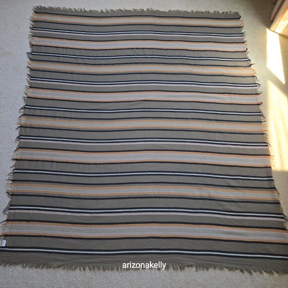 HUGE Wilfred Wool Stripe Blanket Scarf *FLAW* Aritzia - Picture 4 of 13